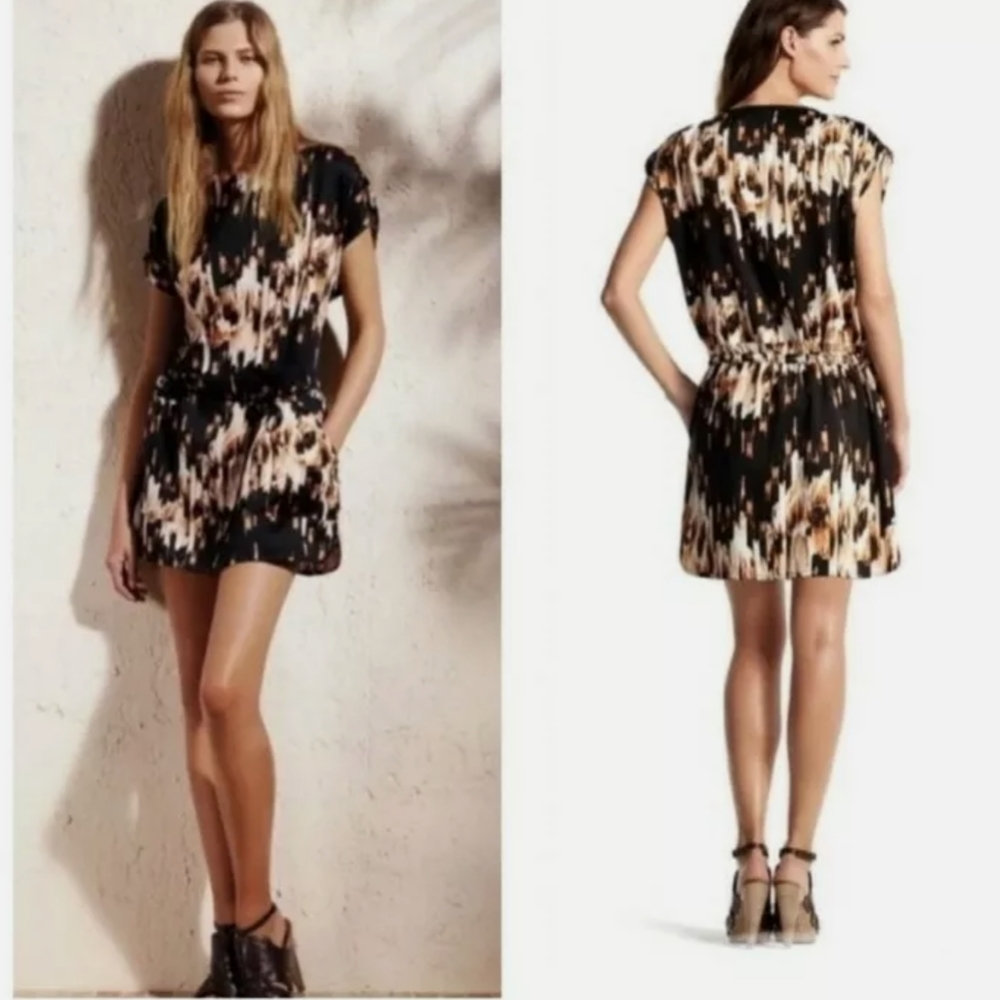 Derek Lam Rose Papaya Drawstring Dress / Tunic Top Sz XL